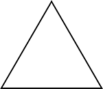 an outline of an equilateral triangle